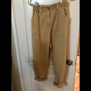 KHAKI HIGH WAISTED PANTS by NUDE